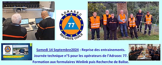 Adrasec 77 – Reprise des entraînements 14.09.2024